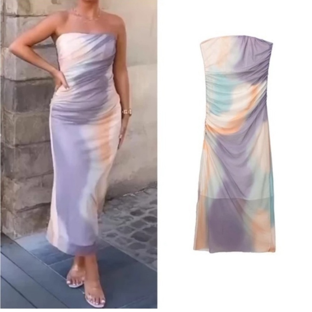Zara Multicolor Strapless Dress